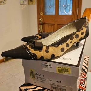 COACH Leopard Kitten Heel sz 10